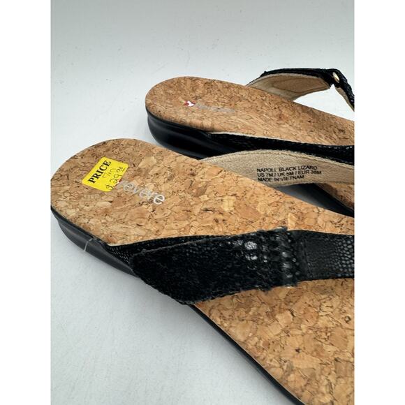 Revere NAPOLI Women's NEW Sandal Black Lizard US Size 7 Medium - Picture 3 of 11